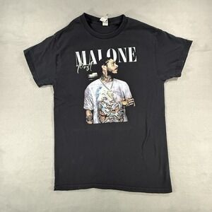 Post Malone Graphic T-Shirt Black Size Small Butterflies Music